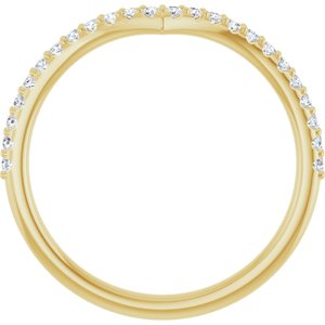 14K Yellow Gold Round 1.3 Mm Polished 1/5 Ctw Lab Grown Diamond Contour Band Size 7