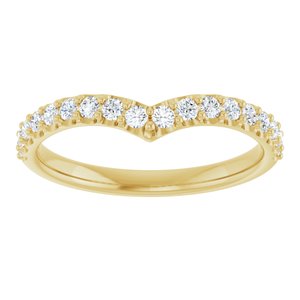14K Yellow Gold Round 1.7 Mm Polished 1/3 Ctw Lab Grown Diamond Contour Band Size 7