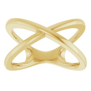 14K Yellow Gold Criss-Cross Ring Size 10.5