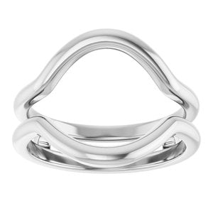14K White Gold Polished Curved Metal Ring Guard Size 7