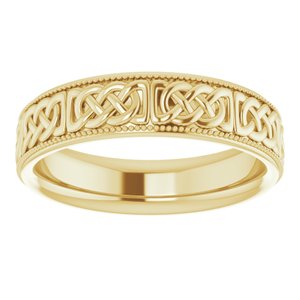 10K Or 14K Yellow Or White Gold 6 mm Celtic-Inspired Band