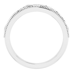 14K White Gold Round .8 Mm Polished .03 Ctw Natural Diamond Celtic-Inspired Anniversary Band Size 7