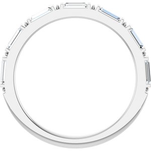 14K White Gold Straight Baguette 3.5 X 1.5 Mm Polished 3/8 Ctw Lab-Grown Diamond Anniversary Band Size 7