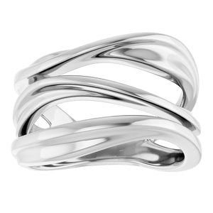 Sterling Silver Polished Negative Space Ring Size 7