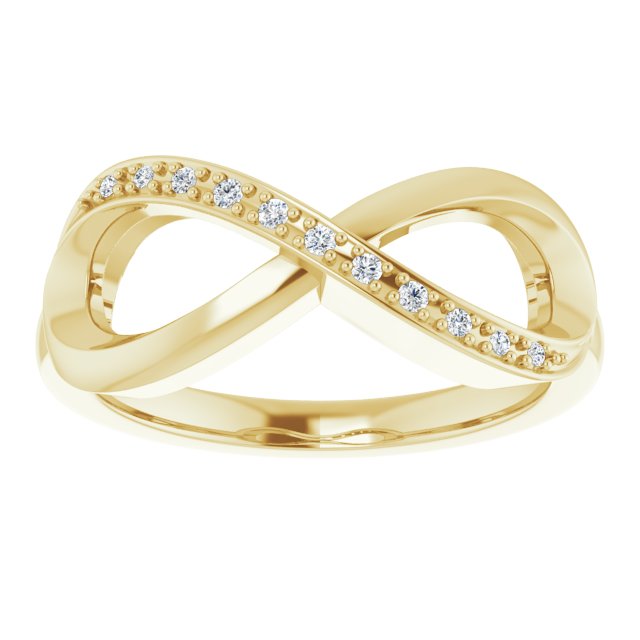 14K Yellow Gold Round 1.1 Mm Polished .05 Ctw Natural Diamond Ring, Size 7