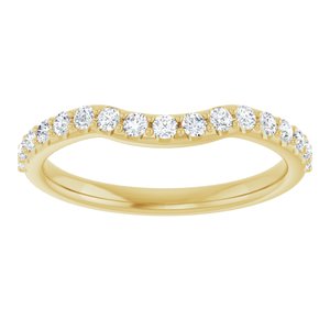 14K Yellow Gold Round 1.7 Mm Polished 1/3 Ctw Lab Grown Diamond Contour Band Size 7