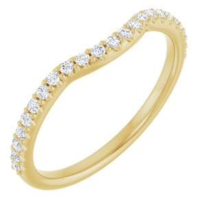 14K Yellow Gold Round 1.3 Mm Polished 1/5 Ctw Lab Grown Diamond Contour Band Size 7