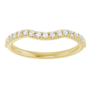 14K Yellow Gold Round 1.5 Mm Polished 1/4 Ctw Lab Grown Diamond Contour Band Size 7
