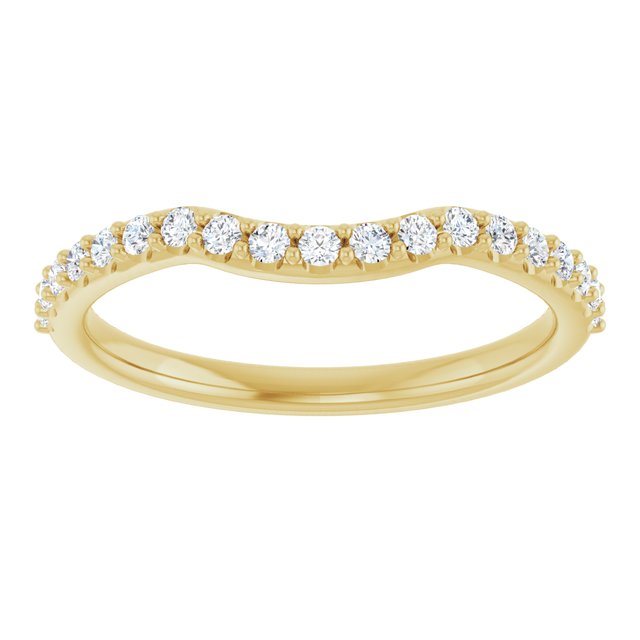 14K Yellow Or White Or Rose Gold Or Platinum Round Polished Natural Diamond Contour Band, Size 7