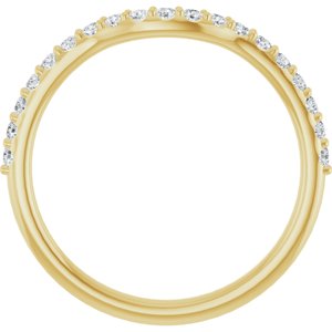 14K Yellow Gold Round 1.5 Mm Polished 1/4 Ctw Lab Grown Diamond Contour Band Size 7