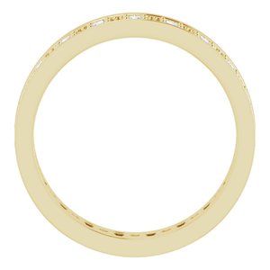 14K Yellow Gold Round 1.8 Mm 1/2 Ctw Natural Diamond Eternity Band Size 7