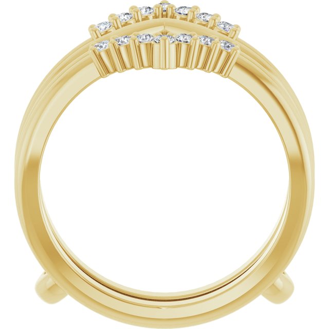 14K Yellow Or Rose Gold Round 1.7 Mm Polished 1/4 Ctw Lab-Grown Diamond Ring Guard, Size 7