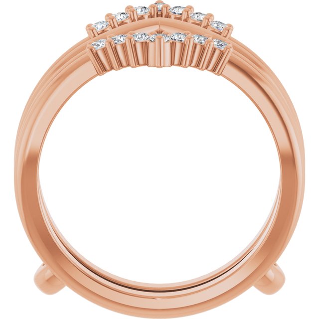 14K Yellow Or Rose Gold Round 1.7 Mm Polished 1/4 Ctw Lab-Grown Diamond Ring Guard, Size 7