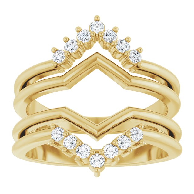 14K Yellow Or Rose Gold Round 1.7 Mm Polished 1/4 Ctw Lab-Grown Diamond Ring Guard, Size 7