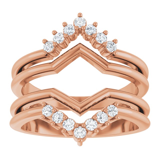 14K Yellow Or Rose Gold Round 1.7 Mm Polished 1/4 Ctw Lab-Grown Diamond Ring Guard, Size 7