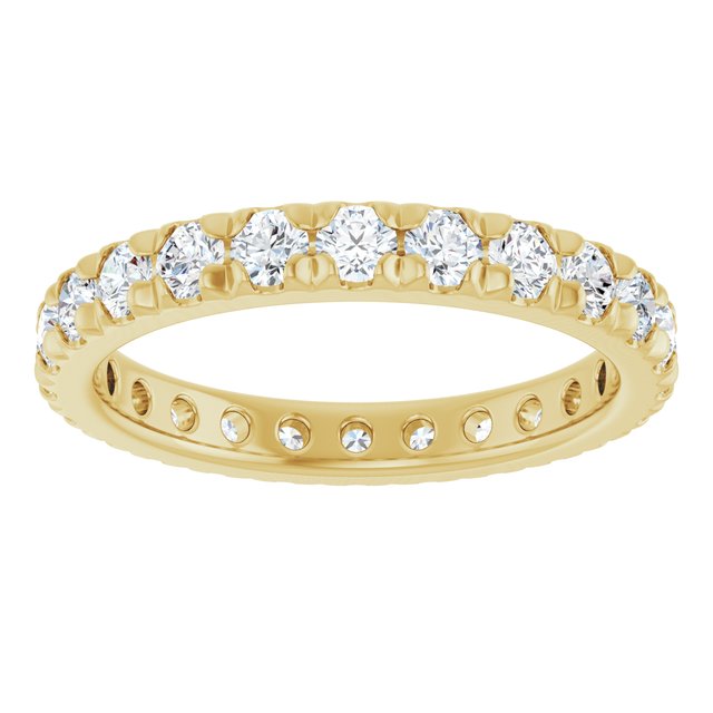 14K Yellow Or White Gold Or Platinum Round Vs, F+ Polished Lab-Grown Diamond French-Set Eternity Band