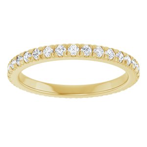 14K Yellow Gold Round 1.7 Mm G-H Si2-Si3 1/2 Ctw Natural Diamond French-Set Eternity Band Size 5