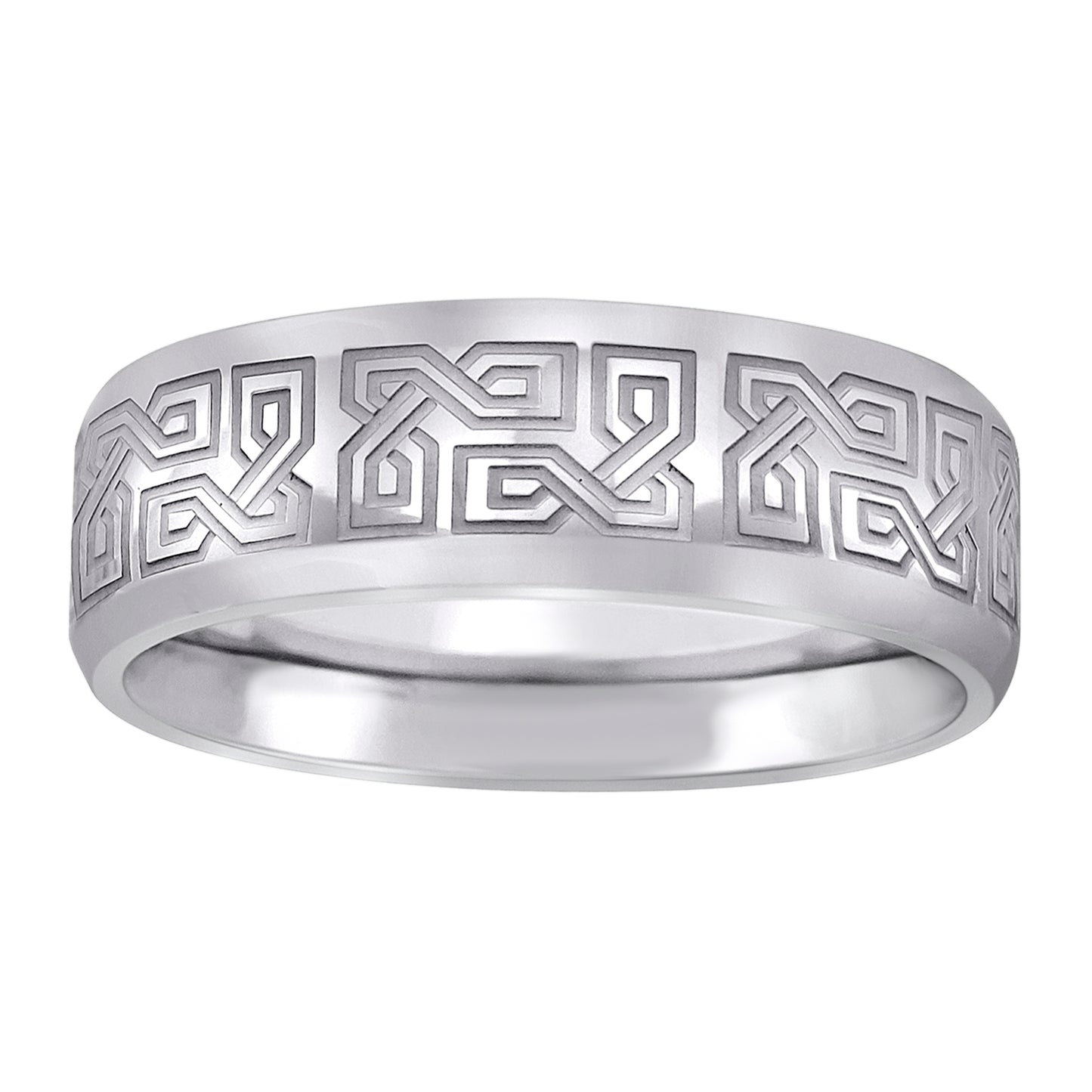 Stainless Steel Mens Celtic Engraved Sizes 7 - 14 Comfort-Fit Fashion Bridal Anniversary Wedding Engagement Band Ring