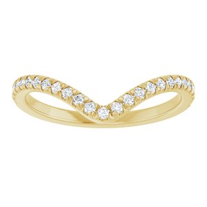 14K Yellow Gold Round 1.3 Mm Polished 1/5 Ctw Lab Grown Diamond French-Set Contour Band Size 7