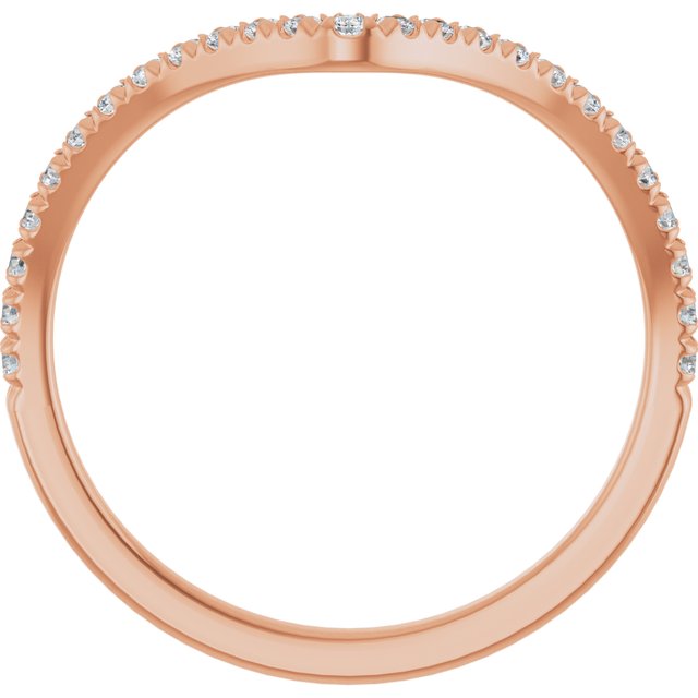 14K Yellow Or White Or Rose Gold Round Polished Natural Diamond French-Set Contour Band