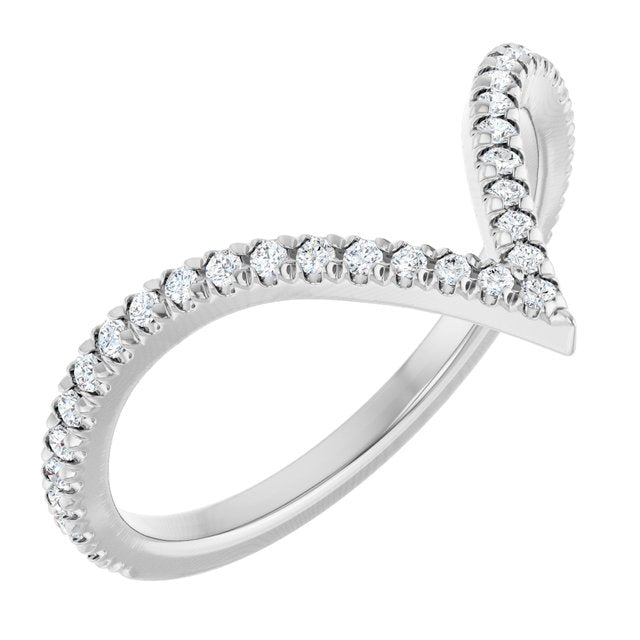 14K Yellow Or White Or Rose Gold Round 1.3 Mm Polished 1/5 Ctw Natural Diamond French-Set Contour Band