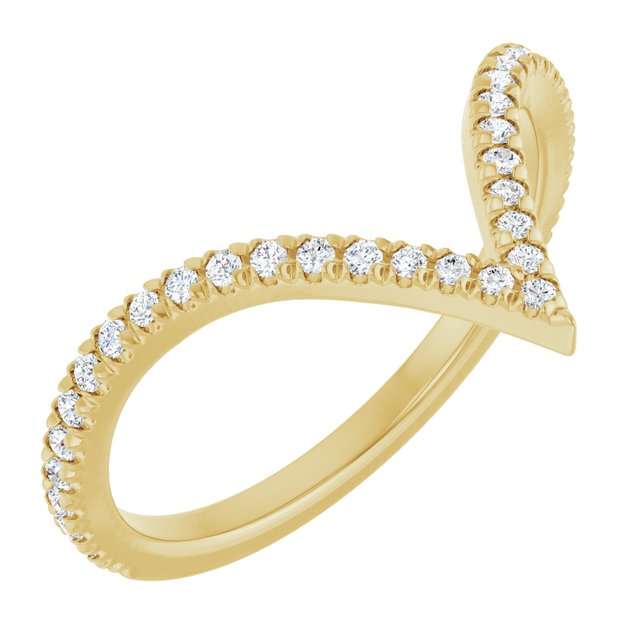 14K Yellow Or White Or Rose Gold Round 1.3 Mm Polished 1/5 Ctw Natural Diamond French-Set Contour Band