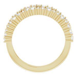14K Yellow Gold Round Polished 3/4 Ctw Natural Diamond Negative Space Ring Size 7