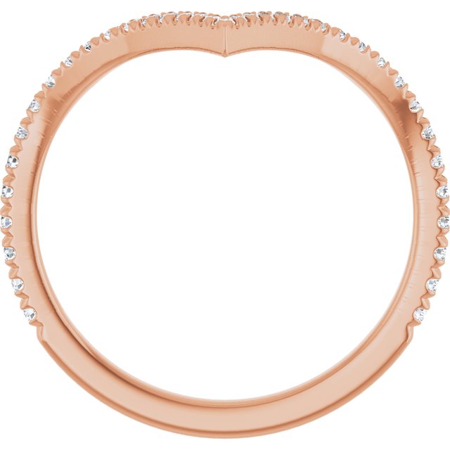 14K Yellow Or White Or Rose Gold Round 1.3 Mm Polished 1/5 Ctw Natural Diamond French-Set Contour Band