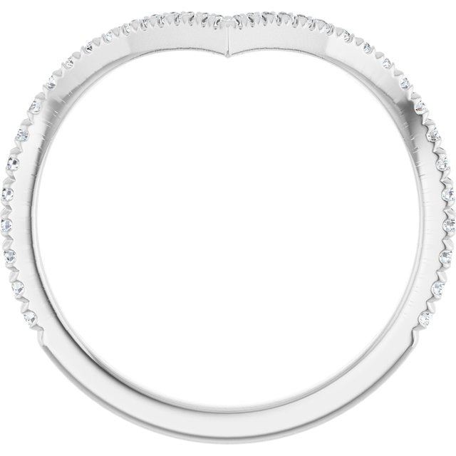 14K Yellow Or White Or Rose Gold Round 1.3 Mm Polished 1/5 Ctw Natural Diamond French-Set Contour Band