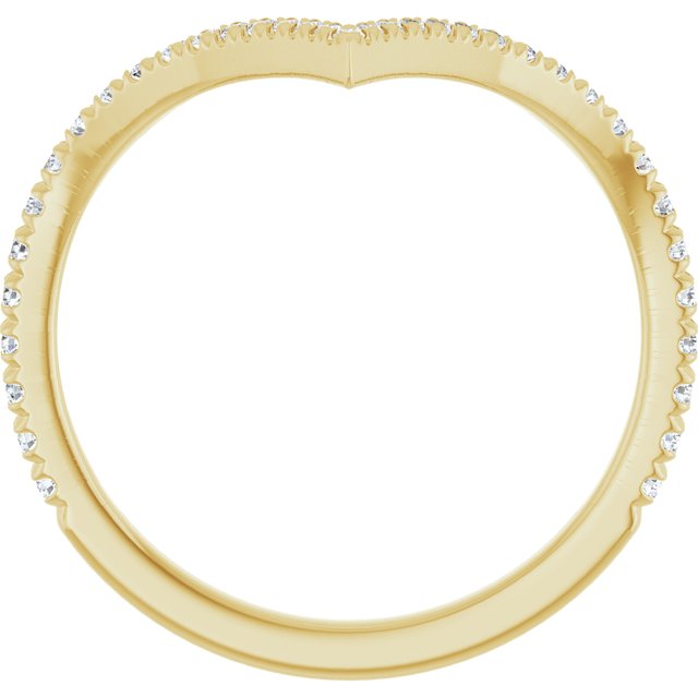 14K Yellow Or White Or Rose Gold Round 1.3 Mm Polished 1/5 Ctw Natural Diamond French-Set Contour Band