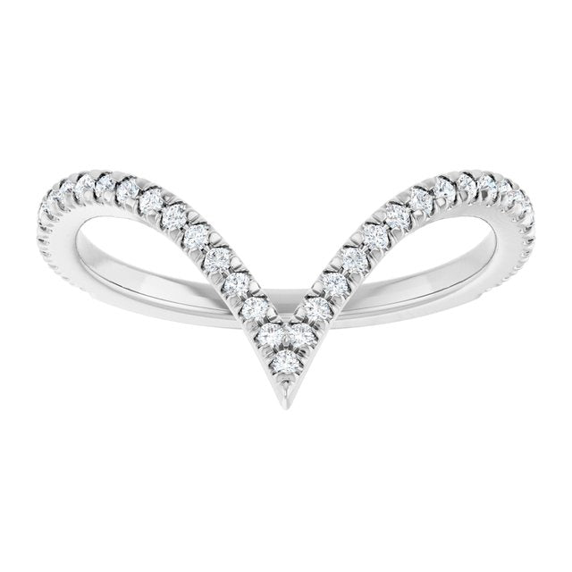 14K Yellow Or White Or Rose Gold Round 1.3 Mm Polished 1/5 Ctw Natural Diamond French-Set Contour Band