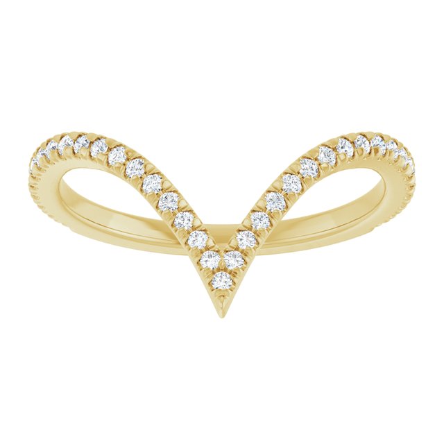 14K Yellow Or White Or Rose Gold Round 1.3 Mm Polished 1/5 Ctw Natural Diamond French-Set Contour Band