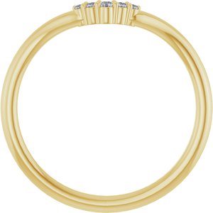 14K Yellow Gold Round 5.2 Mm Si2-Si3, Gh :: 0.04 Ctw Polished .04 Ctw Natural Diamond Matching Band Size 7
