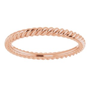 18K Yellow Or White Or Rose Gold 2 mm Skinny Rope Band