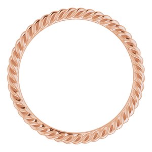 18K Yellow Or White Or Rose Gold 2 mm Skinny Rope Band