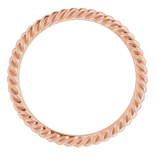 14K Yellow Or White Or Rose Gold Or Sterling Silver Or Platinum Polished Skinny Rope Standard-Fit Band,