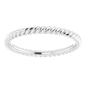 18K Yellow Or White Or Rose Gold 2 mm Skinny Rope Band