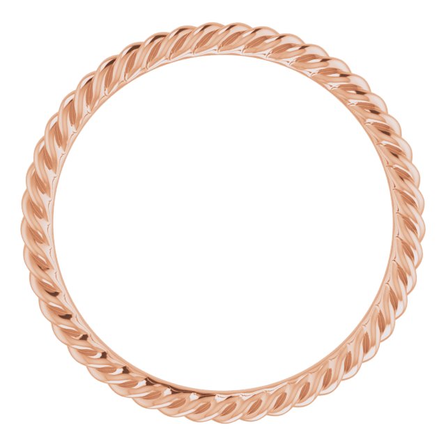 14K Yellow Or White Or Rose Gold Or Sterling Silver Or Platinum Polished Skinny Rope Standard-Fit Band,
