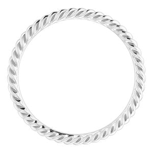18K Yellow Or White Or Rose Gold 2 mm Skinny Rope Band