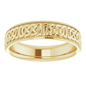 14K Yellow Gold 6 Mm Polished Celtic-Inspired Band Size 11.5