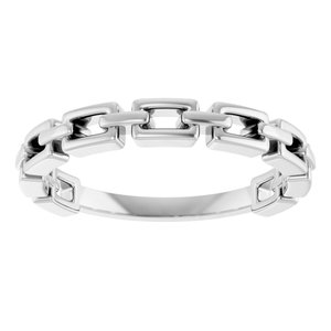 Sterling Silver Polished Chain Link Ring Size 7