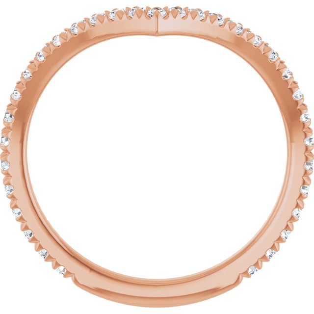 14K White Or Rose Gold Round 1.5 Mm Polished 3/8 Ctw Lab-Grown Diamond French-Set Contour Band, Size 7