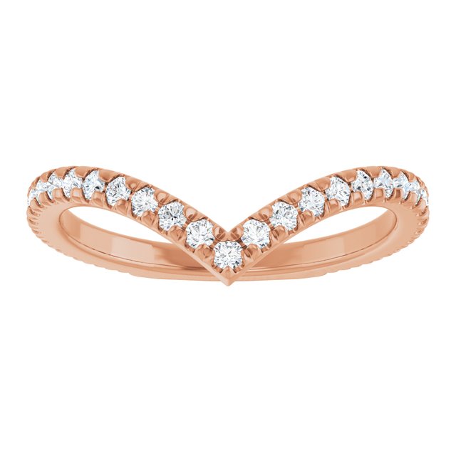 14K White Or Rose Gold Round 1.5 Mm Polished 3/8 Ctw Lab-Grown Diamond French-Set Contour Band, Size 7