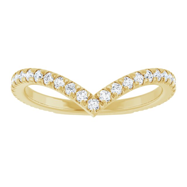 14K Rose Or Yellow Or White Gold Round 1.5 Mm Polished 3/8 Ctw Natural Diamond French-Set Contour Band, Size 7
