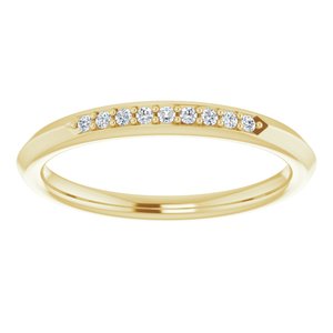 14K Yellow Gold Round 1.2 Mm .06 Ctw Diamond Knife-Edge Anniversary Band Size 7