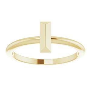 14K Yellow Gold Polished Stackable Bar Ring Size 7