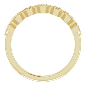 14K Yellow Gold Round 1.5 Mm 1/10 Ctw Natural Diamond Anniversary Band Size 7