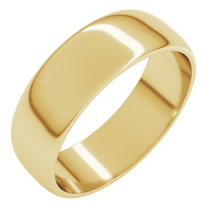 18K Yellow Gold Standard Lightweight Half Round Light Band