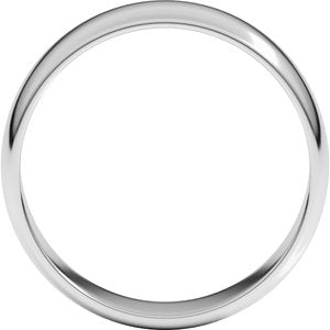 18K White Gold Standard Lightweight Half Round Light Band