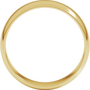 18K Yellow Gold Standard Lightweight Half Round Light Band